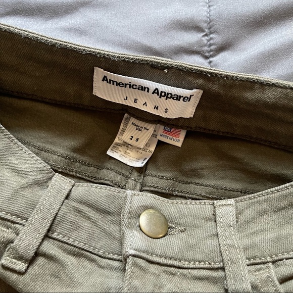 American Apparel Pencil Jeans in Olive - Picture 2 of 2